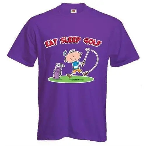 Eat Sleep Golf Mens T-Shirt L / Purple