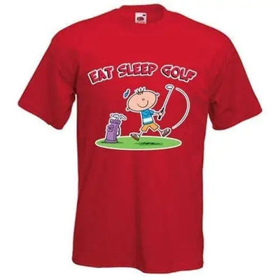 Eat Sleep Golf Mens T-Shirt L / Red