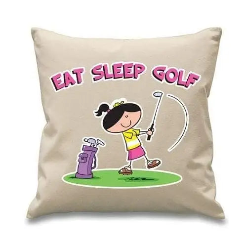 Eat Sleep Golf Womens Cushion Cream