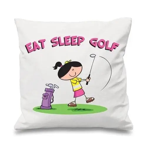 Eat Sleep Golf Womens Cushion White