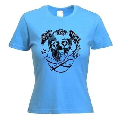 Eat The Rich Women's T-Shirt S / Light Blue