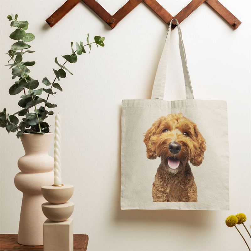 Cute Cockapoo Tote Bag - Re-usable Shopping Bag For Dog Lover - Cockerpoo