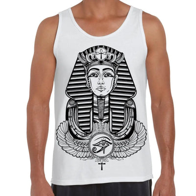 Egyptian Pharoah With Winged Ankh Symbol Large Print Men's Vest Tank Top XXL / White
