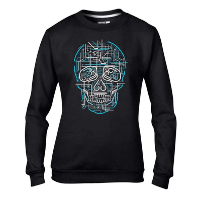 Electric Skull Hipster Women's Sweatshirt Jumper M / Black