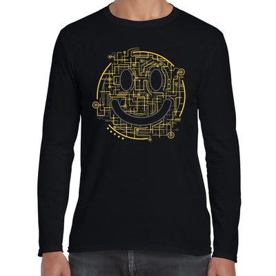 Electric Smiley Acid Face Long Sleeve T-Shirt L
