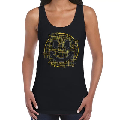 Electric Smiley Acid Face Women's Tank Vest Top L