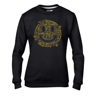 Electric Smiley Hipster Women's Sweatshirt Jumper S / Black