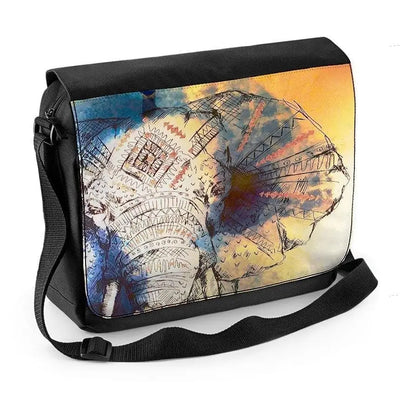 Elephant Painting Laptop Messenger Bag