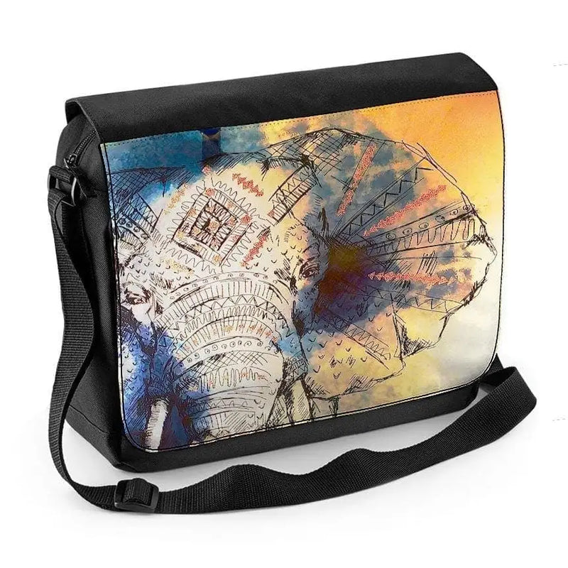 Elephant Painting Laptop Messenger Bag