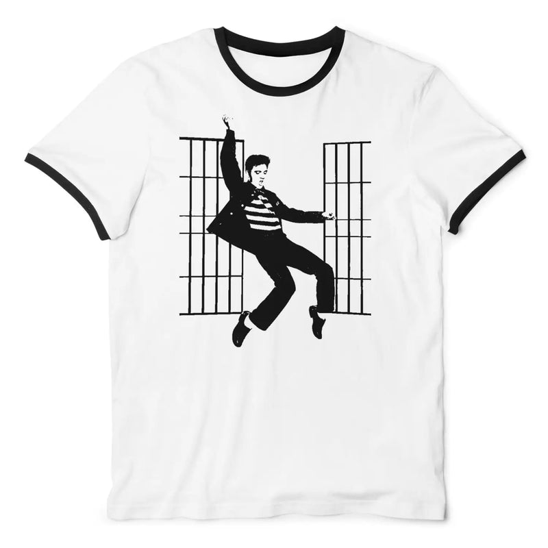 Elvis Presley Jailhouse Rock Contrast Ringer T-Shirt L