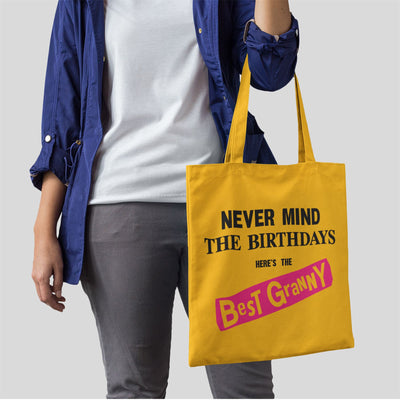 Never Mind the Birthdays Best Granny Tote Bag - Funny Gran Grandma Birthday Gift Sex Pistols Punk