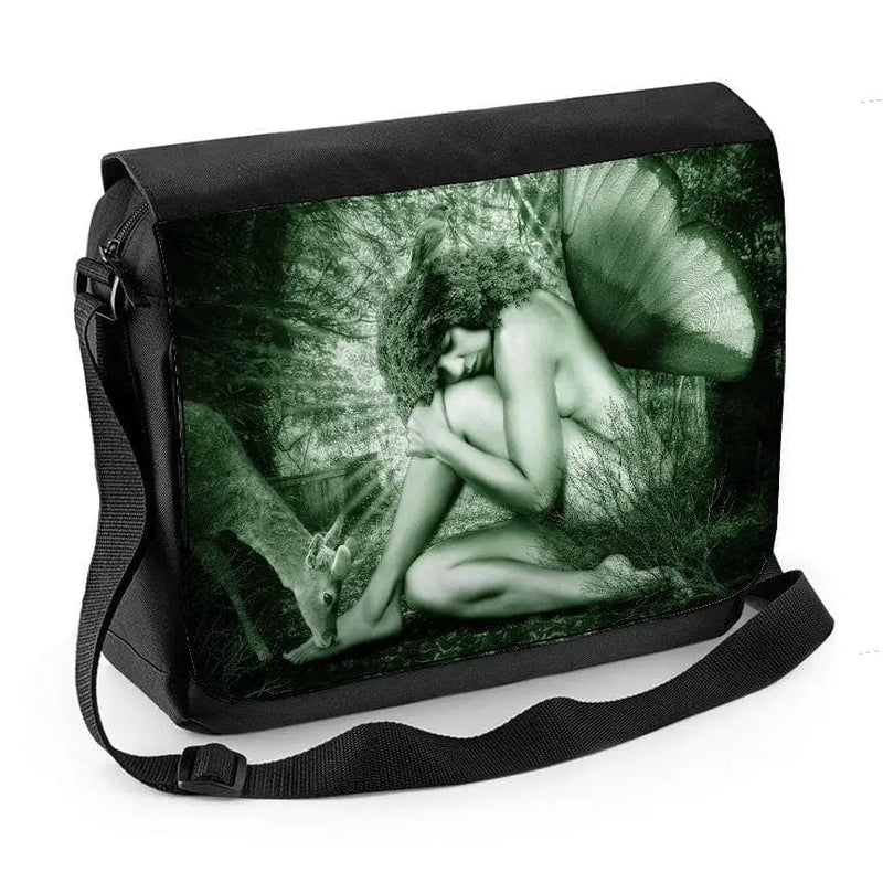 Fantasy Female Forest Elf Laptop Messenger Bag