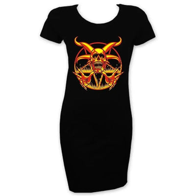 Fire Pentagram Short Sleeve T-Shirt Dress