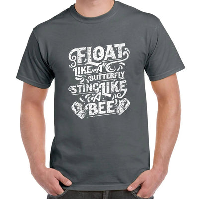 Float Like A Butterfly Sting Like A Bee Boxing Men's T-Shirt XL / Charcoal
