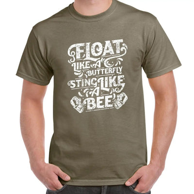 Float Like A Butterfly Sting Like A Bee Boxing Men's T-Shirt XL / Khaki