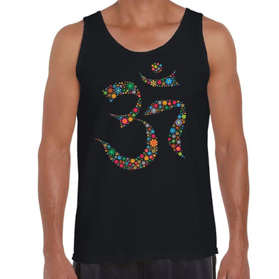 Floral Om Symbol Yoga Men's Tank Vest Top M