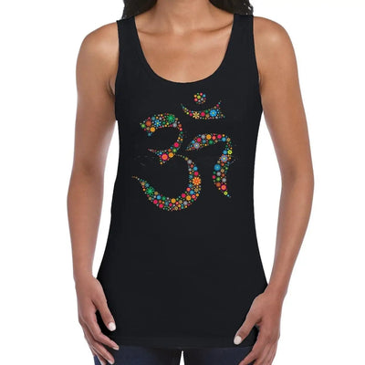 Floral Om Symbol Yoga Women's Tank Vest Top M