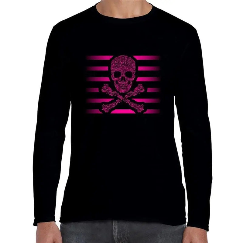 Floral Skull & Crossbones Long Sleeve T-Shirt