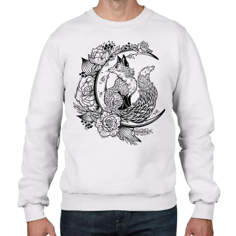 Fox On Crescent Moon Hipster Tattoo Men&