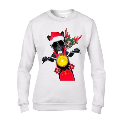 French Bulldog and Jack Russell Terrier Santa Claus Style Father Christmas Women's Sweater \ Jumper M