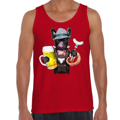 French Bulldog Bavarian Beer Style Men's Tank Vest Top L / Red