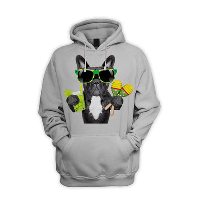 French Bulldog Brazilian Style Men's Pouch Pocket Hoodie Hooded Sweatshirt M / Light Grey