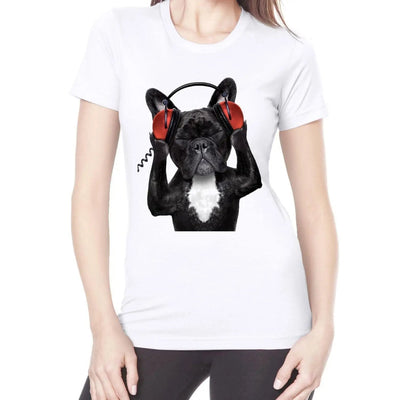 French Bulldog DJ Funny Women's T-Shirt S
