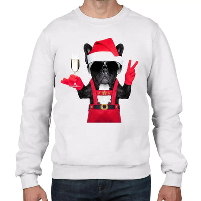 French Bulldog Santa Claus Style Father Christmas Men's Sweater \ Jumper M