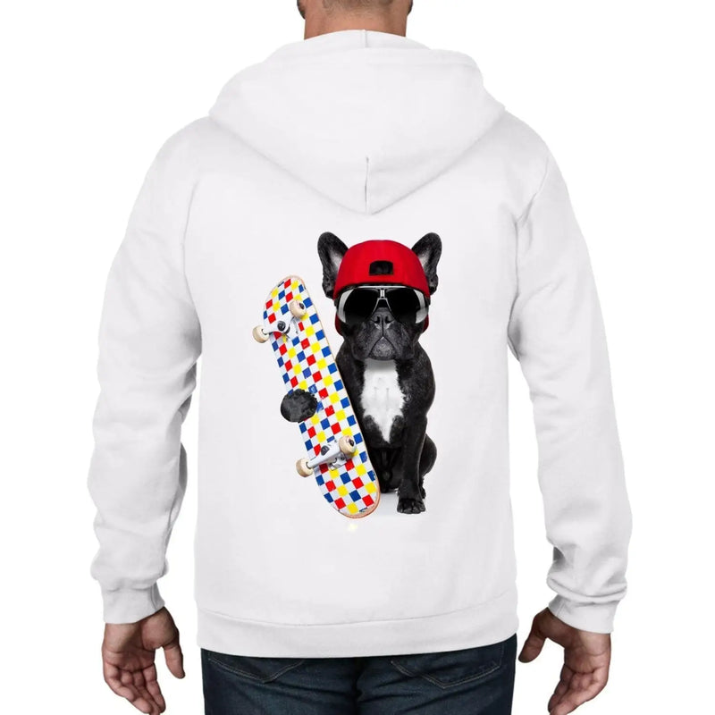 French Bulldog Skateboarder Funny Unisex Full Zip Up Hoodie XL