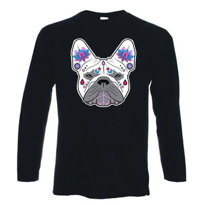 French Bulldog Sugar Skull Long Sleeve T-Shirt S
