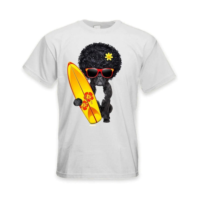 French Bulldog Surfer With Afro Hair Men&