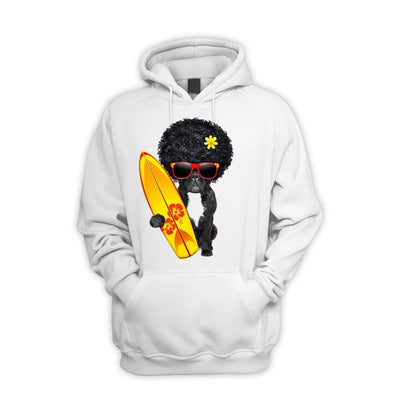 French Bulldog Surfer With Afro Hair Pouch Pocket Hoodie M