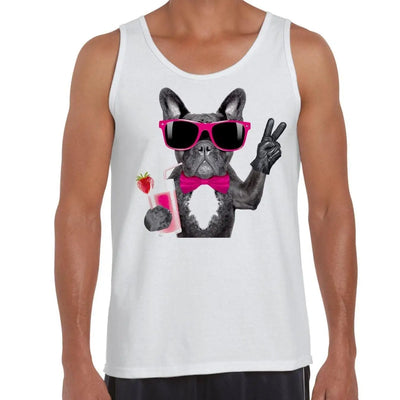 French Bulldog With Cocktail Smoothie Men's Tank Vest Top M