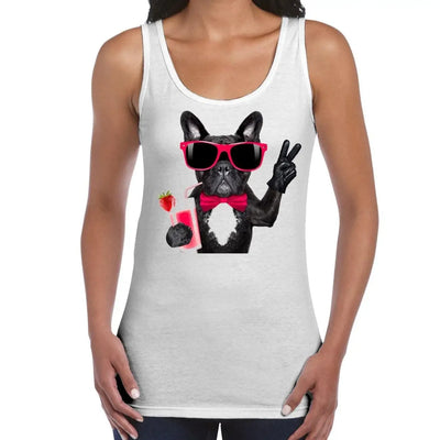 French Bulldog With Cocktail Smoothie Women's Tank Vest Top XXL