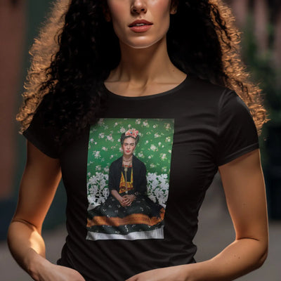 Frida Kahlo Flowers Womens T Shirt - Modern Art Hipster