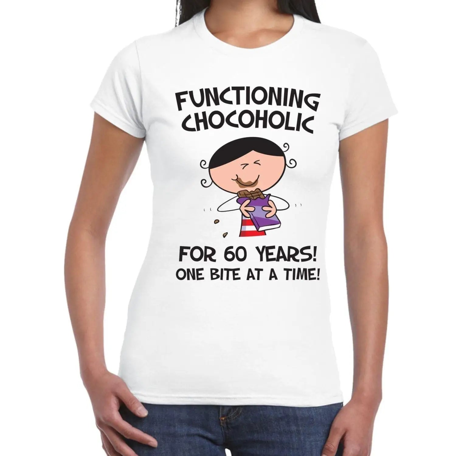 'Functioning Chocoholic' Cotton Tote Bag - 42x38cm Reusable Shoulder Bag, Funny Birthday Gift For Women