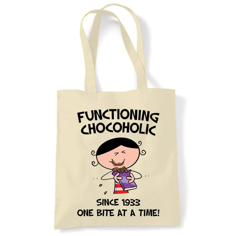 Functioning Chocoholic Since 1933 One Bite at a Time 90th Birthday Tote Bag