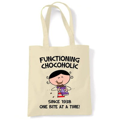 Functioning Chocoholic Since 1938 One Bite at a Time 85th Birthday Tote Bag