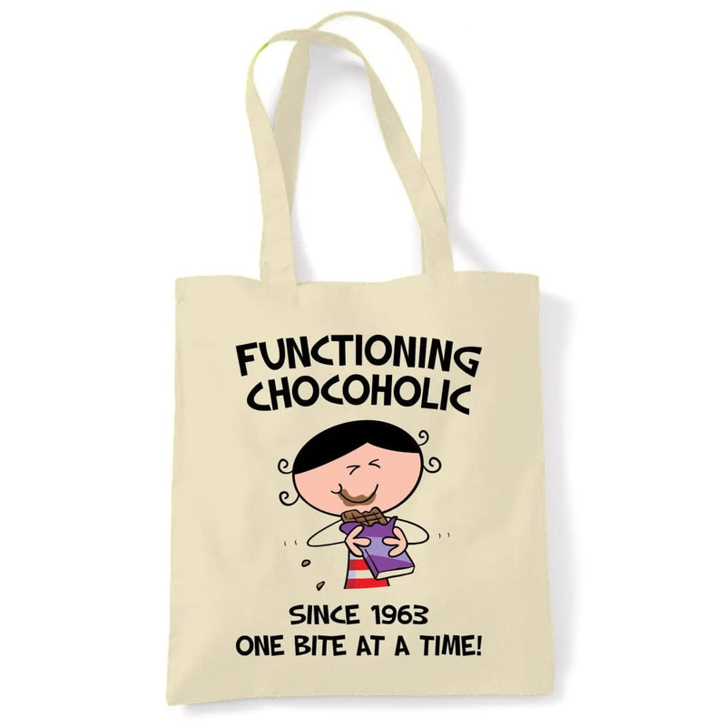 Functioning Chocoholic Since 1963 One Bite at a Time 60th Birthday Tote Bag