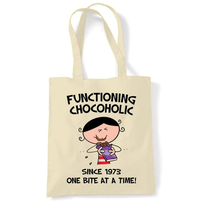 Functioning Chocoholic Since 1973 One Bite at a Time 50th Birthday Tote Bag