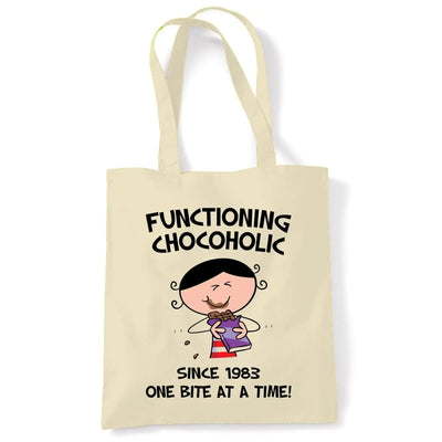 Functioning Chocoholic Since 1983 One Bite at a Time 40th Birthday Tote Bag