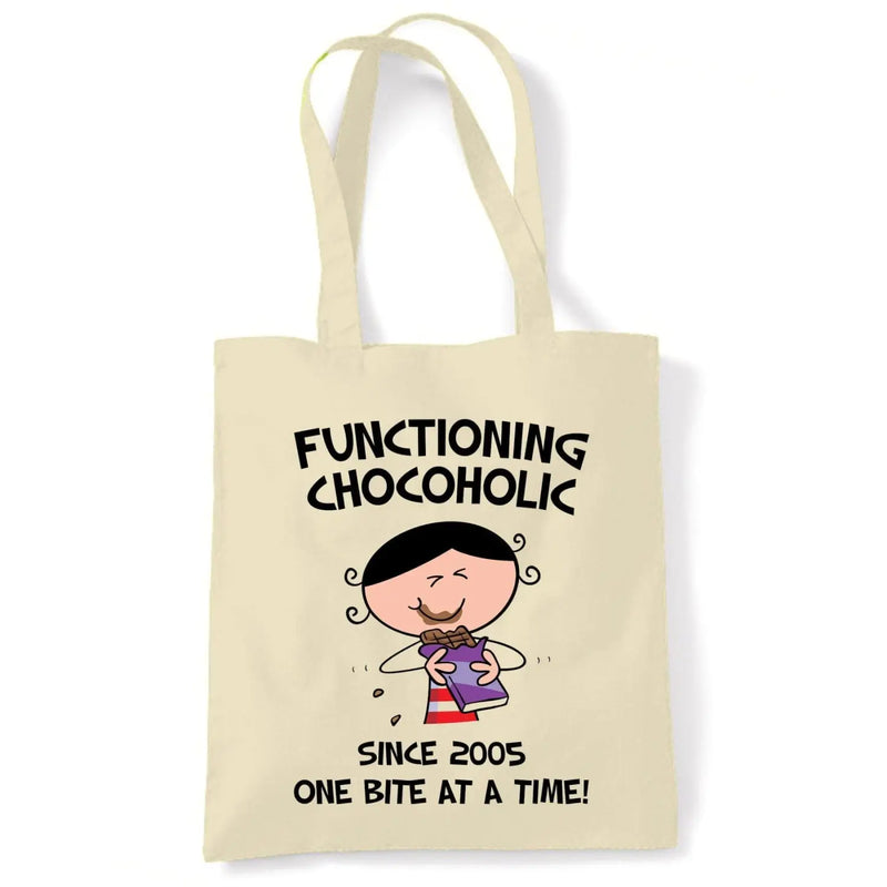 Functioning Chocoholic Since 2005 One Bite at a Time 18th Birthday Tote Bag