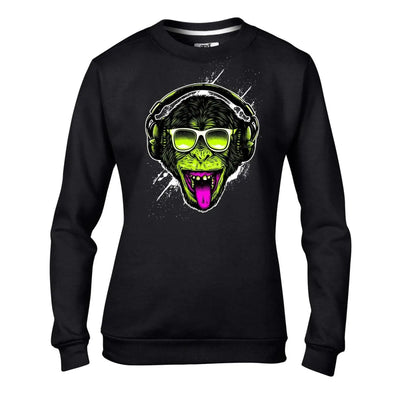 Funky Monkey DJ Women's Sweatshirt Jumper XXL