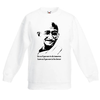 Gandhi Quote Buddhist Children's Toddler Kids Sweatshirt Jumper 3-4 / White