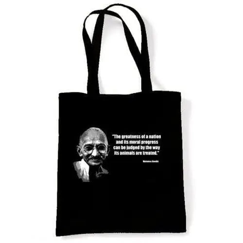 Gandhi Vegetarian Quote Shoulder Bag
