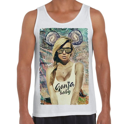 Ganja Baby Cannabis Weed Large Print Men's Vest Tank Top S