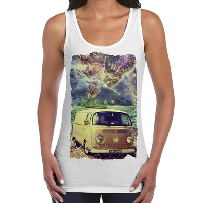 Ganja Bus Cannabis Large Print Women's Vest Tank Top M