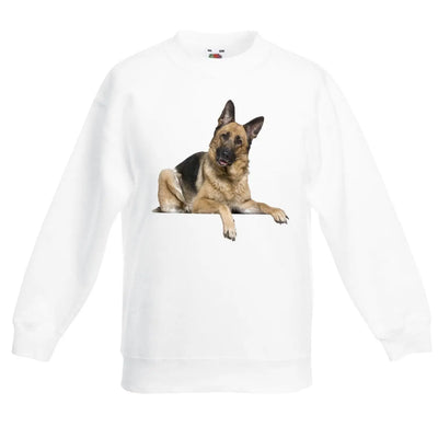 German Shepherd Dogs Animals Children's Toddler Kids Sweatshirt Jumper 5-6 / White