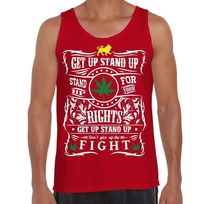 Get Up Stand Up Reggae Men's Tank Vest Top L / Red