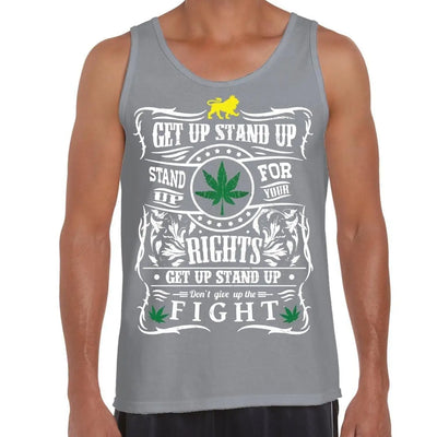 Get Up Stand Up Reggae Men's Tank Vest Top XXL / Light Grey